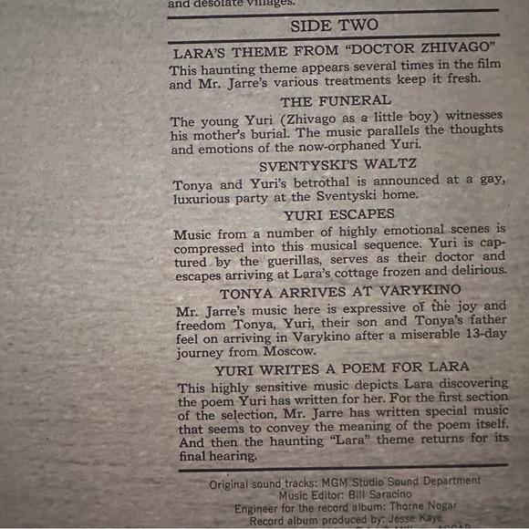 Dr Zhivago record - Picture 4 of 5